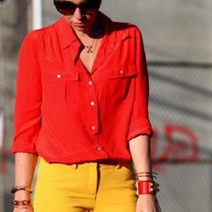 J.Crew Long Sleeve Silk Top size 8